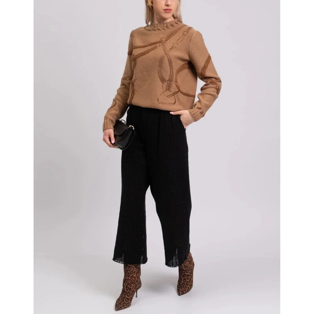 NWT‎ Ralph Lauren Collection Bridle Crewneck Wool Jumper Purple Label Size Large - Picture 3 of 15